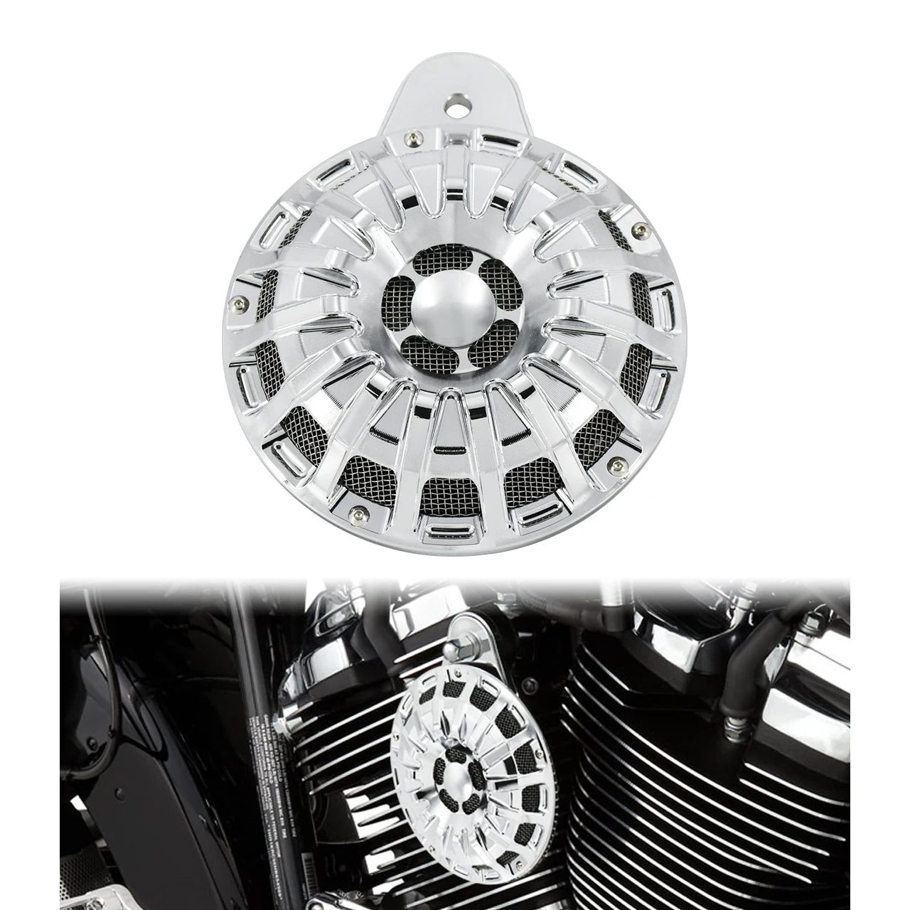 Motorcycle Horn Speaker Cover Black/Chrome Horns Cap For Harley Big Twin 1991-Up Touring Road King Softail Dyna Sportster 07-Up