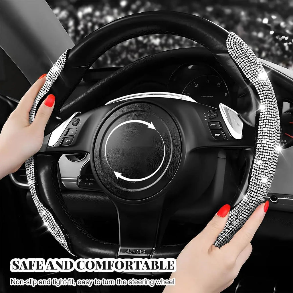 Popular diamond-encrusted steering wheel buckle, fashionable sports, butterfly design, non-slip and wear-resistant design