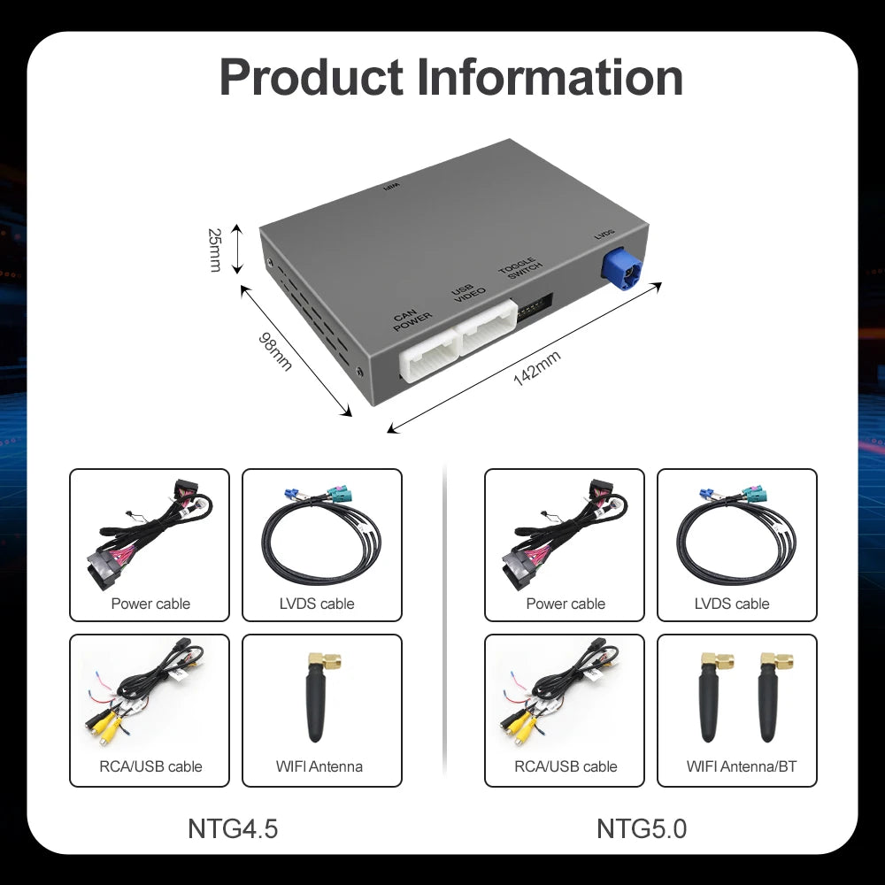 Wireless CarPlay Android Auto For Mercedes Benz E-Class W212 E300 E350 Coupe NTG4.5 5.0 2012-2016 with Mirror Link AirPlay