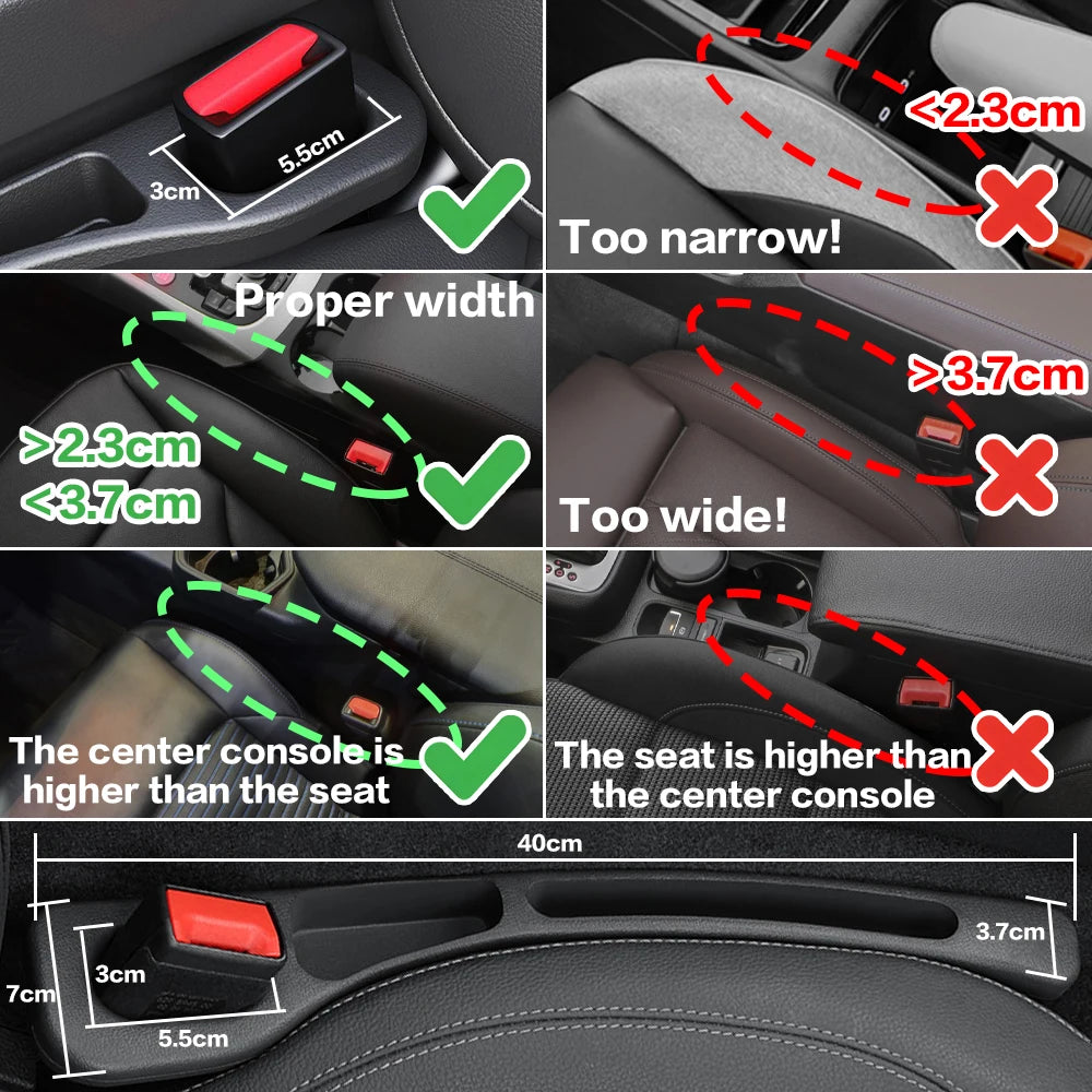 2X Car Seat Gap Filler Between Seats Crevice Interior Decoration Accessories For Hyundai Tucson IX25 Encino Sonata Creta Solaris