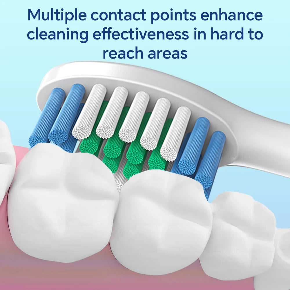 Clear Toothbrush Travel Case Protective Box & 4 Replacement Brush Heads Compatible with Philips Sonicare Electric Toothbrushes