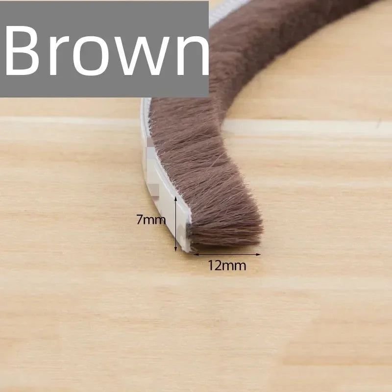 10Meters Brush Strip Self Adhesive Door Window Sealing Strip Home Door Window Sound Insulation Seal Film Door Swal Weather Strip