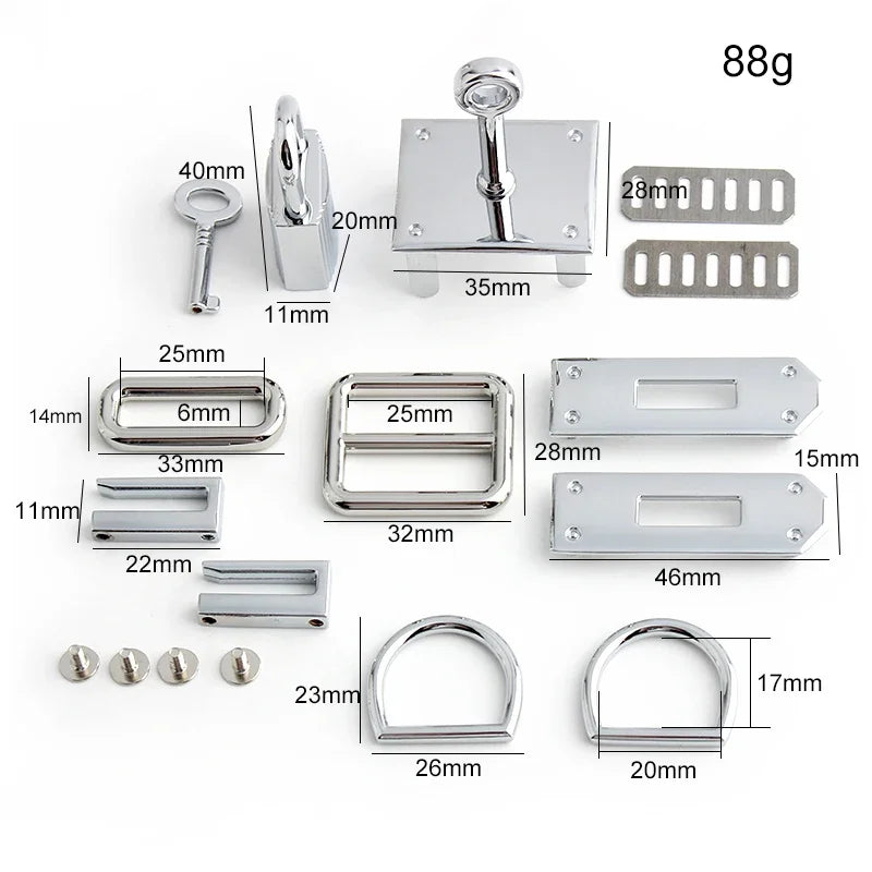 Fashion Metal Bag Locks Clasp Bag Lcok Set For Handbags Purse Tote Closures Snap Clasps DIY Craft Hardware Case Bag Accessories