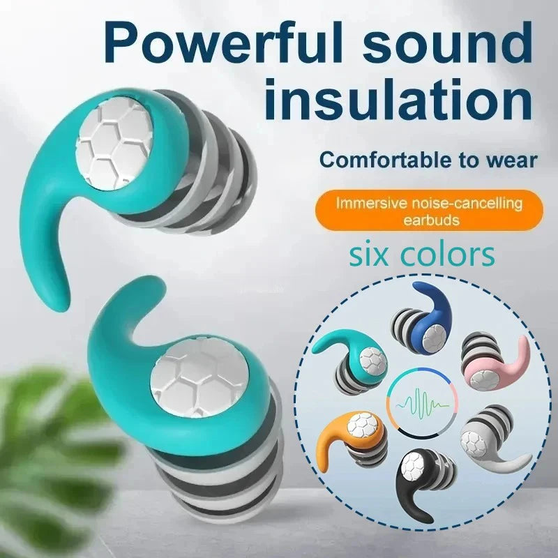 Sleep Noise Cancelling Ear Plug Soft Silicone Soundproof Sleep Aid Earplugs for Airplane Travel Anti-Noise Earplugs Repeatable