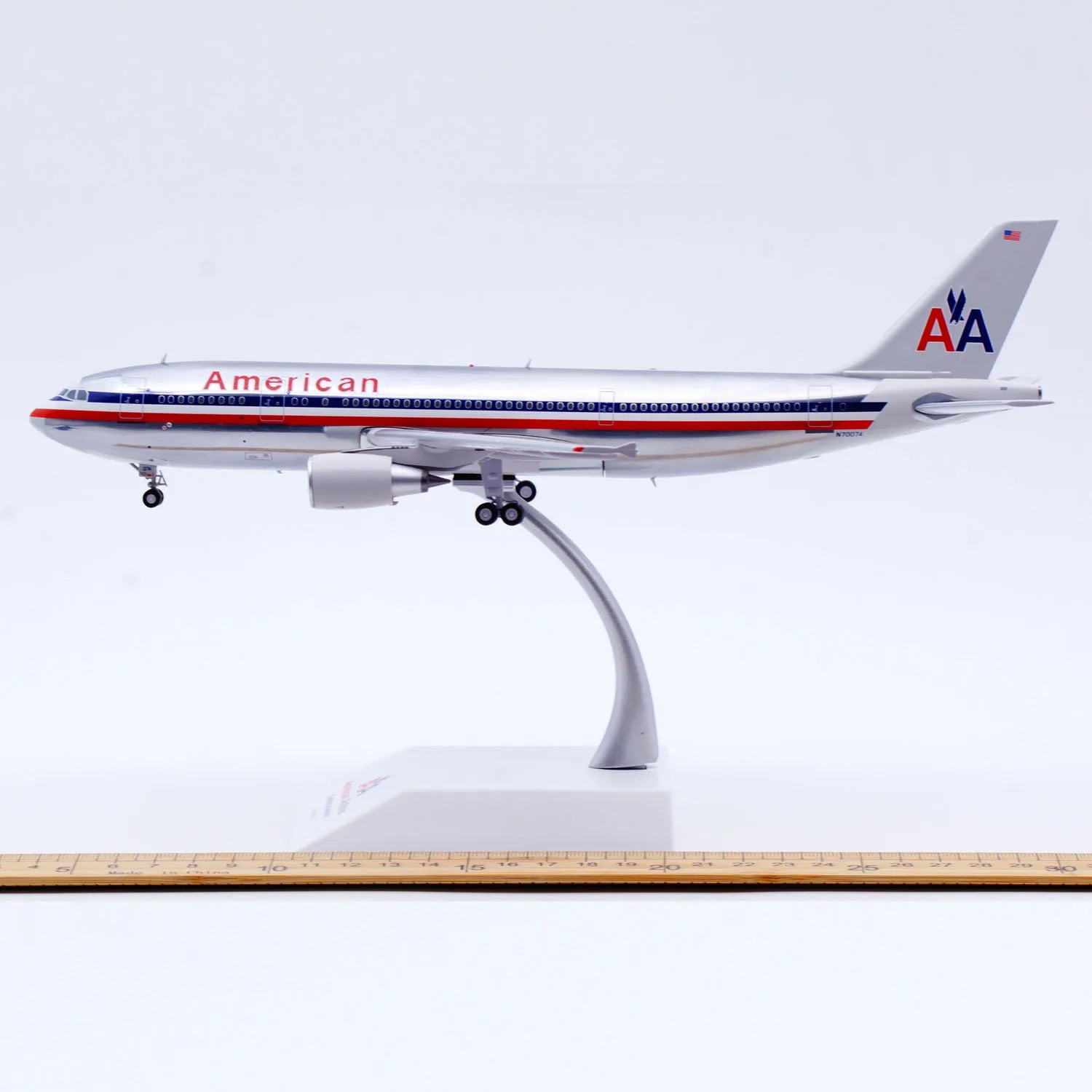XX20013 Alloy Collectible Plane Gift JC Wings 1:200 American Airlines Airbus A300-600R "Polished" Diecast Aircraft Model N70074