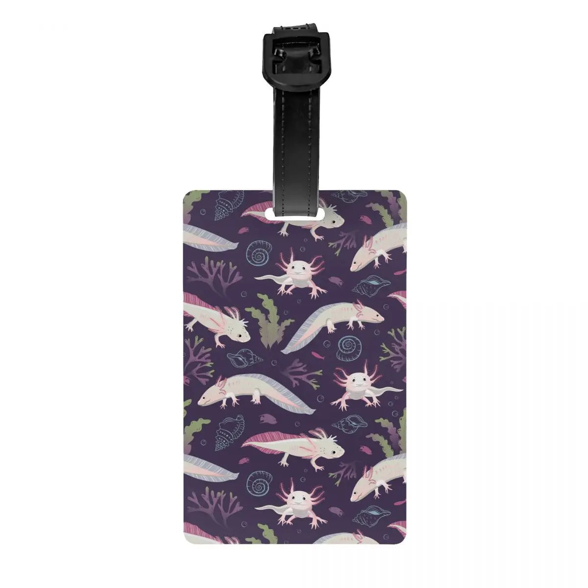 Custom Cute Salamander Animal Axolotls Luggage Tag Privacy Protection Baggage Tags Travel Bag Labels Suitcase