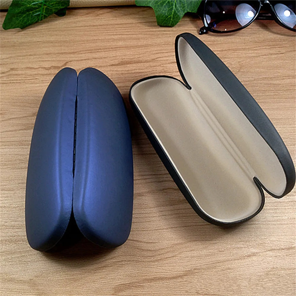 Unisex Hard Glasses Box for Men Women Reading Myopia Glasses Protector Case PU Leather Solid Color Fashion Eyewear Accessories