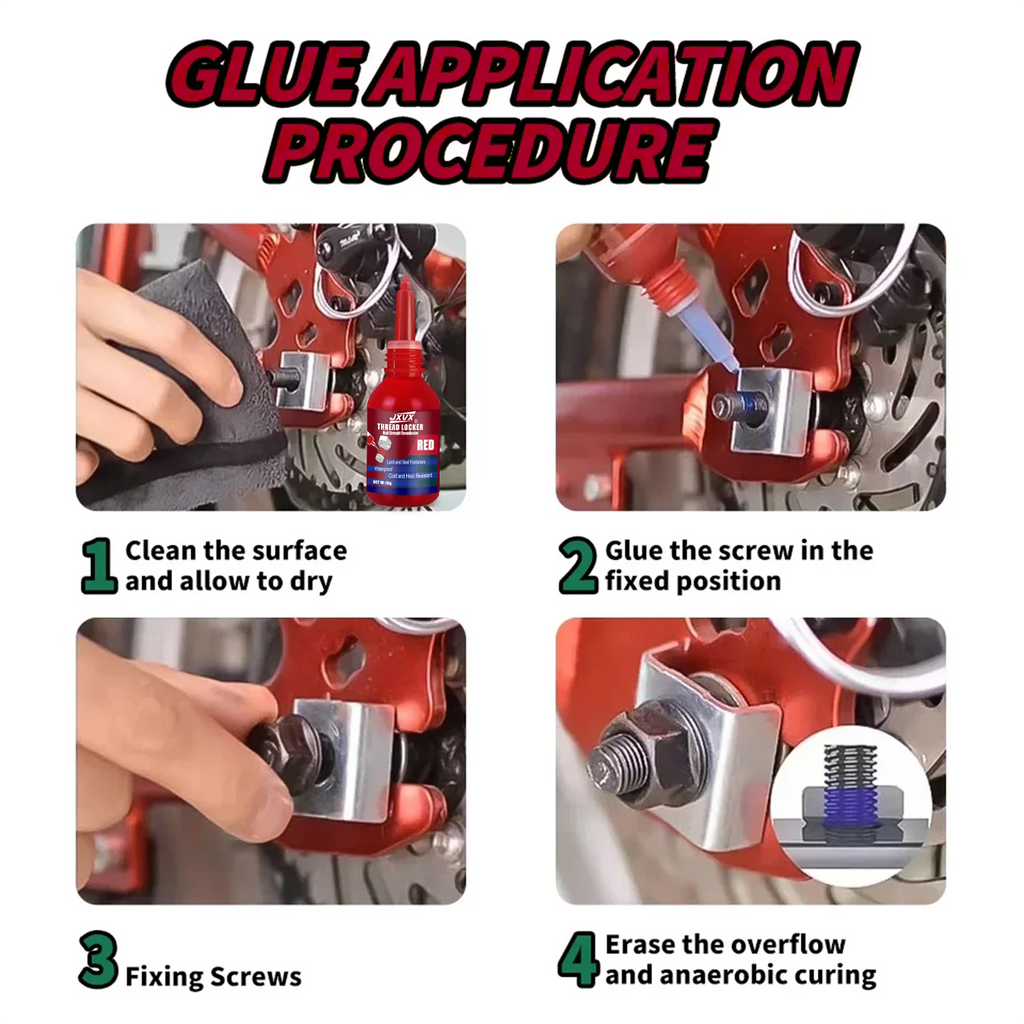 Threadlocker Blue/Red removable Universal Threadlocking compound Anaerobic adhesive Sealant For Bolts/Nuts/Fasteners - Prevents Loosening/Corrosion, oil-resistant, high-temperature resistant Assemblies.