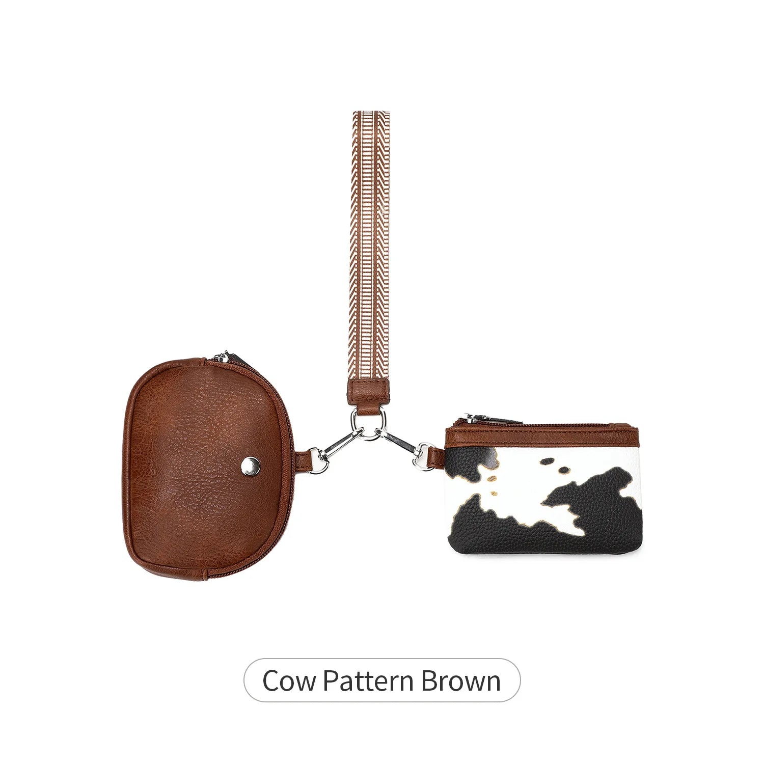 Pomelo Best Women Wristlet Wallet Leopard Cow Print PU Leather Coin Purse with Lanyard Key Card Holder
