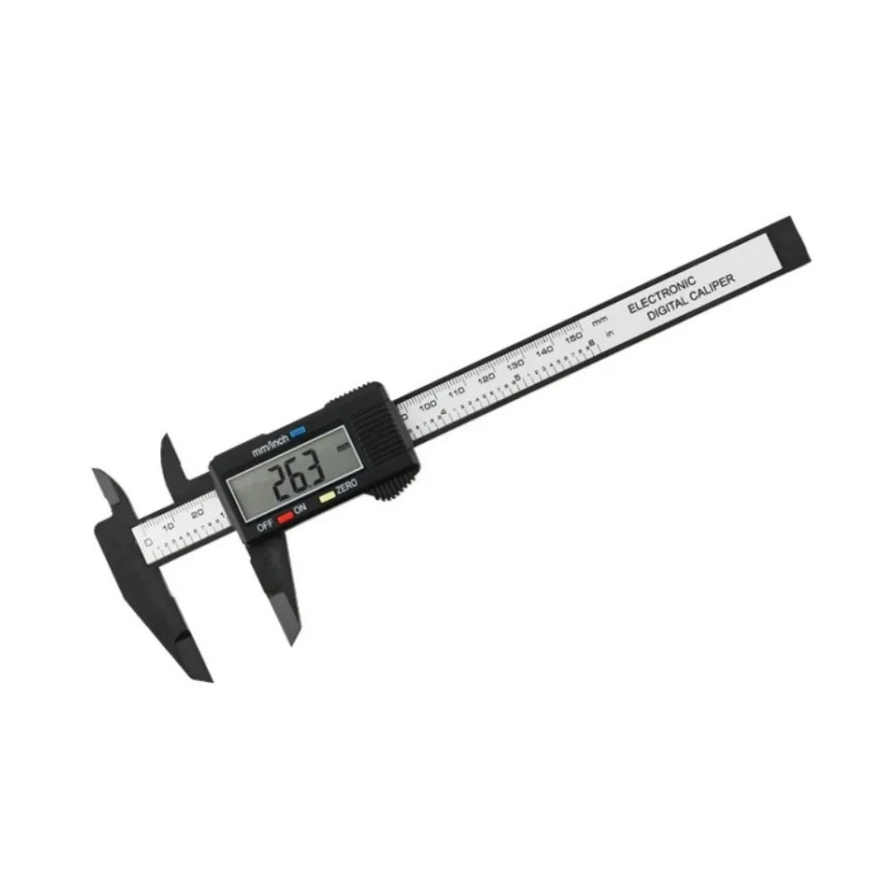 Digital Vernier Caliper 150mm Electronic Measuring Tool Carbon Fiber Ruler for Student Classroom Home Office Precision Gauge
