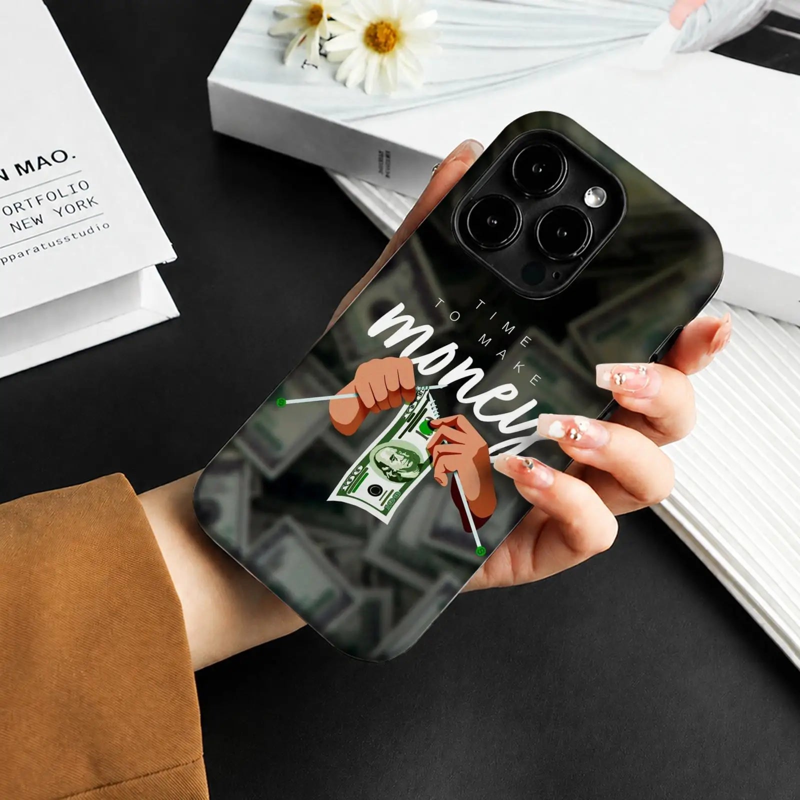 Funny Time is Money Phone Case For iPhone 17 16 15 14 13 12 11 Pro Max Air Dual-Layer Shockproof Protective Cover