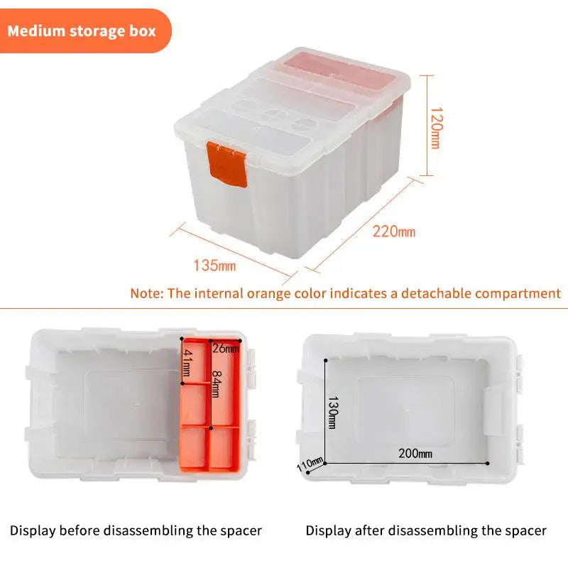 [TL]【TL】Multi-Grid Portable Plastic Parts Toolbox Combination Screw Storage Box Metal Parts Hardware Tool Screwdriver Tool Box