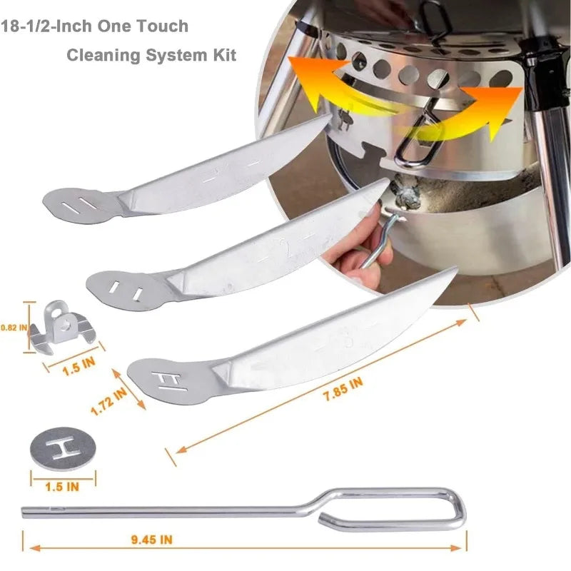 18-1/2-Inch One-Touch Cleaning System Kit For Weber Grill Parts, Parts Accessories 7444 For Weber Grill Easy To Install