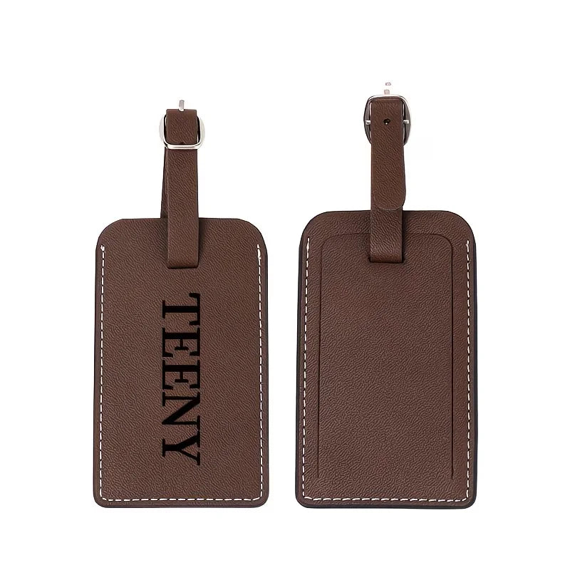 Custom Name Faux Leather Passport and Luggage Tag Set, Luggage Tags, Laser Leather Luggage Tags, Personalized Luggage Tags