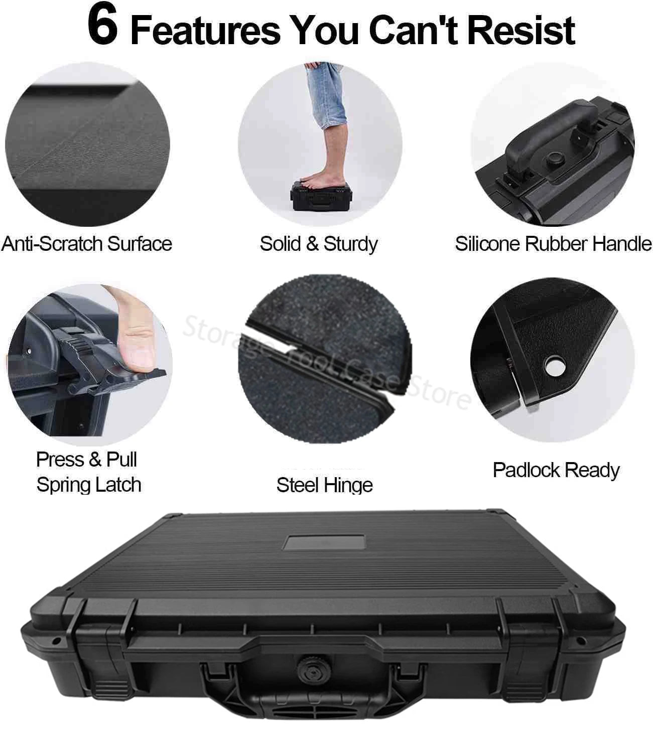 Plastic Tool Box Water-repellent Hard Carry Tool Case Bag Organizer Storage Box Portable Camera Plastic Case Stack Tool Box