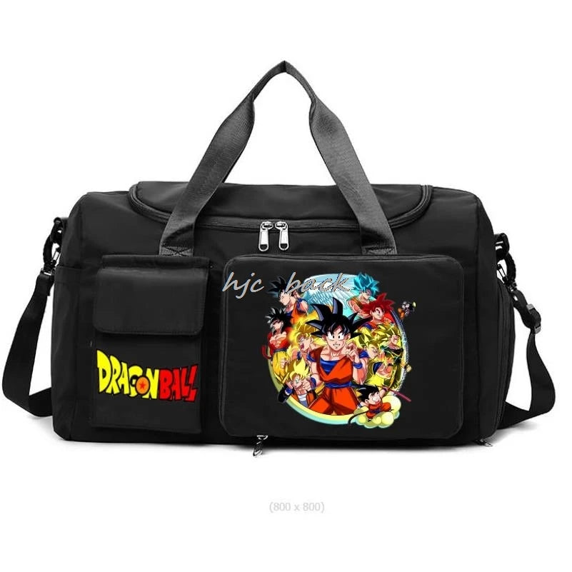 Fashion Dragon Ball Print Large Capacity Storage Bag Shoulder Bag Camping Accessories Dry/wet Separation Travel Bag