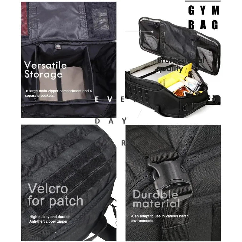 25L 45L 80L Sport Travel Bag Molle Tactical Backpack Gym Fitness Bag Large Duffle Bags for Camping Hunting Fishing