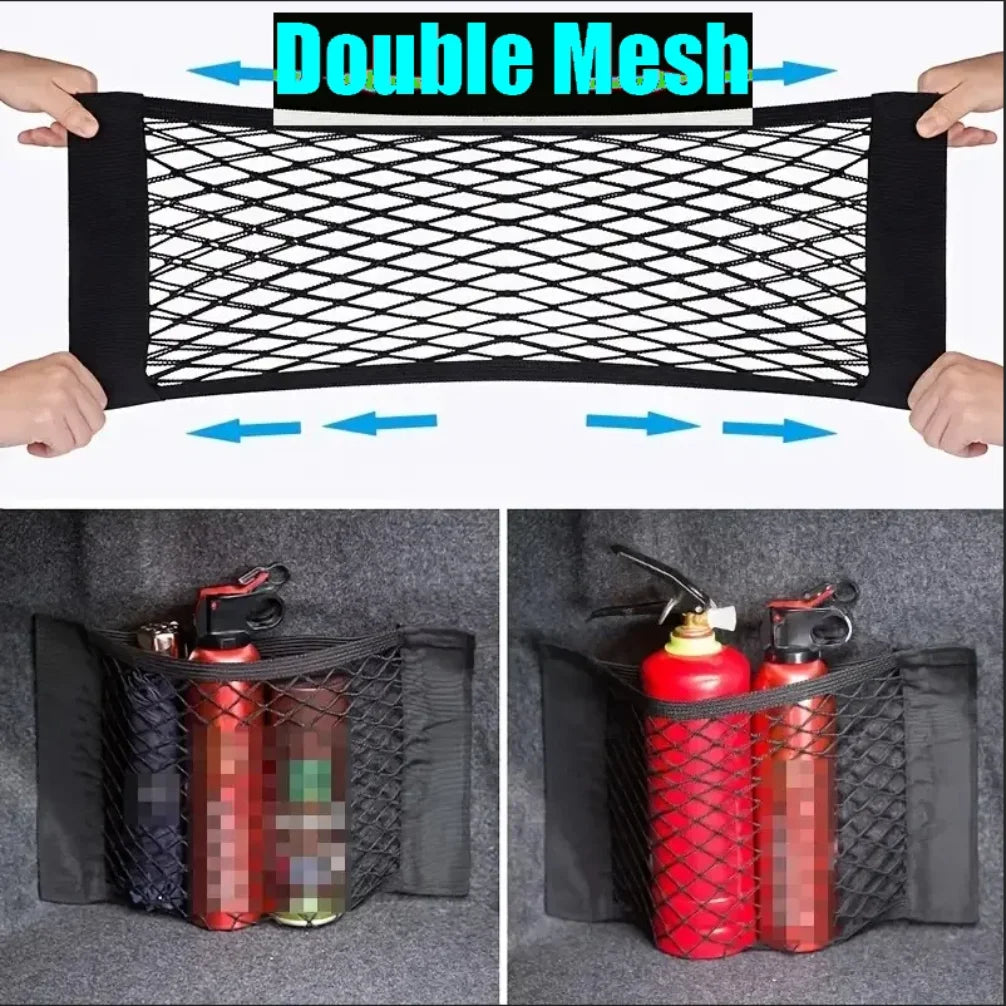 Universal Car Storage Bag Double Mesh Trunk Storage Net Car Built-in Storage Bag