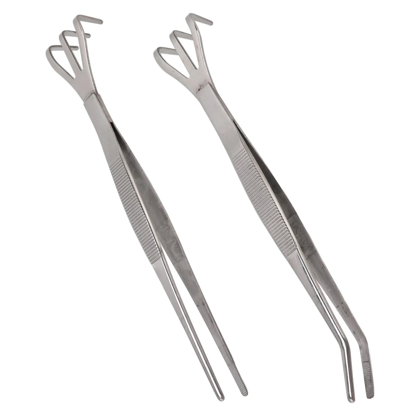 Root Rake with Tweezer 3 Prong Stainless Steel Loosen Soil Bonsai Tree Tools with Ergonomic Handle