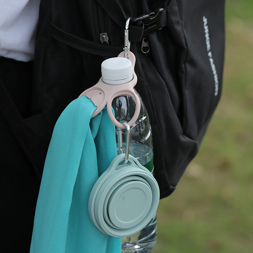 Portable 3in1 Carabiner Durable Silicone Hook For Camping Cycling Travel Wild Survival Fishing Outdoor Backpack Hooks 1/2/5pcs