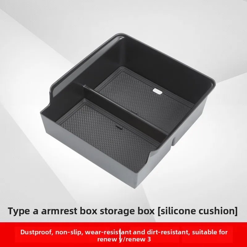 For Tesla Model Y / New Model 3 Highland Center Console Armrest Hidden Storage Box ABS Organizer Tray Accessories