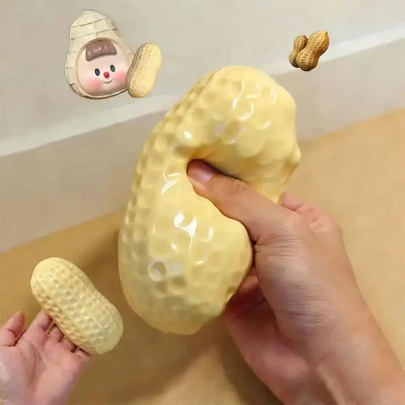 ！Peanut Stress Ball Crunchy Squeeze Ball Squishy Toy Buttery-Soft Feel Fidget Toy Asmr Sensory Anti Stress Relief Toy For Adults