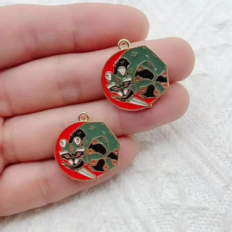 10pcs cartoon oil bird bat rabbit fox animal pendant pendant DIY necklace earrings bracelet accessories