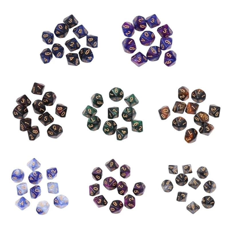 10pcs 10 Sided D10 Polyhedral for Table Games for Pub Club Games Supplies Table Games