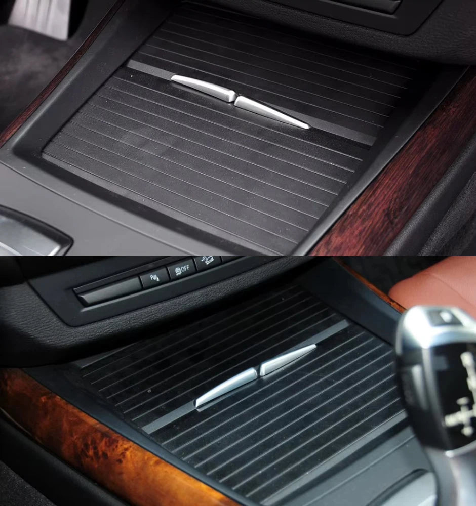 51166954943 Car Central Console Drink Water Cup Holder Rolling Curtain Cover Trim For BMW X5 X6 E70 E71 E72 2007-2014