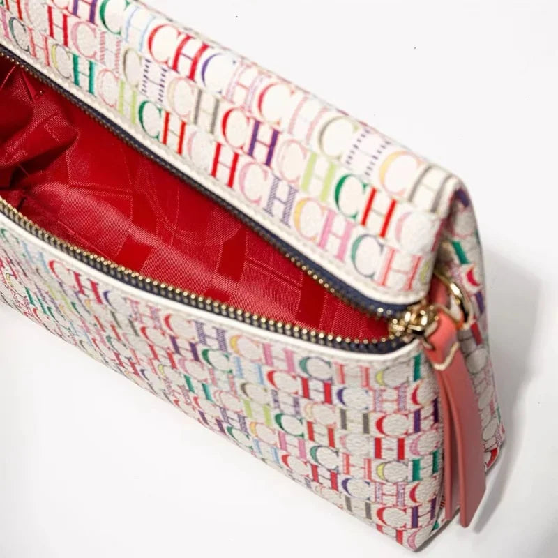 CHCH Fashionable Floral Letter Print Crossbody Bag Women's Classic Small Niche Design Envelope Bag PU Material bolsos mujer