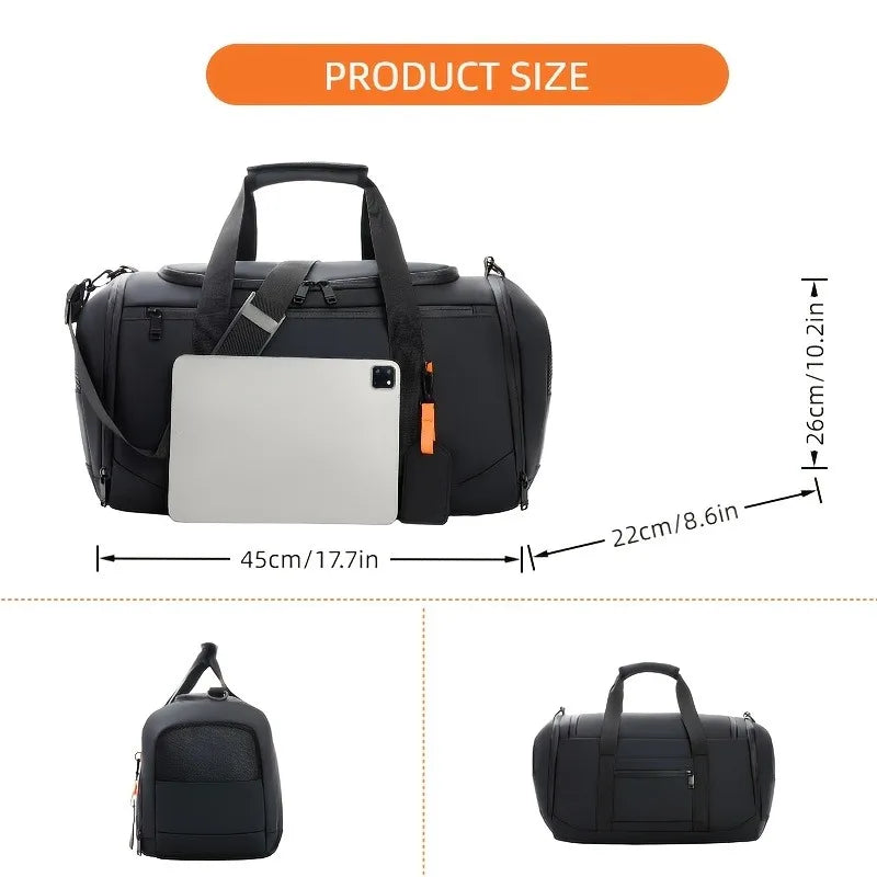 Large Capacity Travel Bag,Portable Overnight Duffel Bag,Sport Fitness Bag with Multiple Compartments And Shoe Compartment