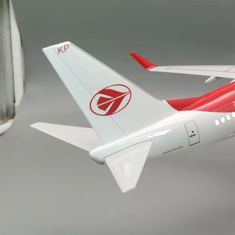 Display 737-800 Air Algerie Airlines Aircraft Model Toys 47cm Resin Miniature Plane W Light and Wheel Diecast Airplanes Collecti