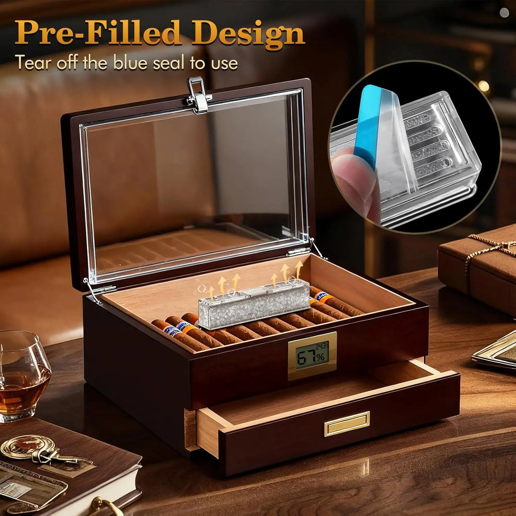 Pre-Filled Cigar Humidifier Ready-to-Use Crystal Gel Humidifier,Cigar Humidor Accessories,Maintains Ideal 65-70% Cigars Humidit