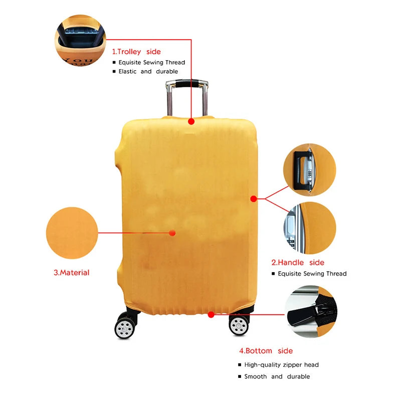 3D Aircraft Travel Suitcase Cover Elastic Fabric Luggage Protective Cover 18-32 Inch Thicken Trolley Case Cover Travel Accessory