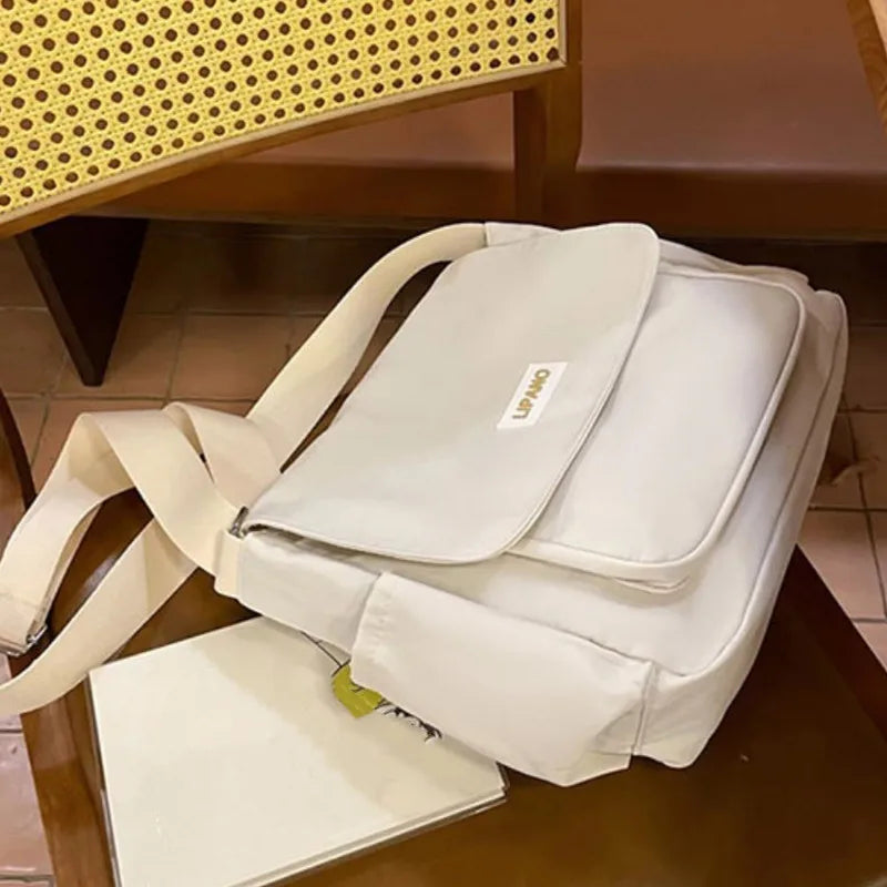 INS College Student School Crossbody Bags Nylon Casual Single Women Shoulder Bag Men's Japanese Retro Messenger Bag Satchels