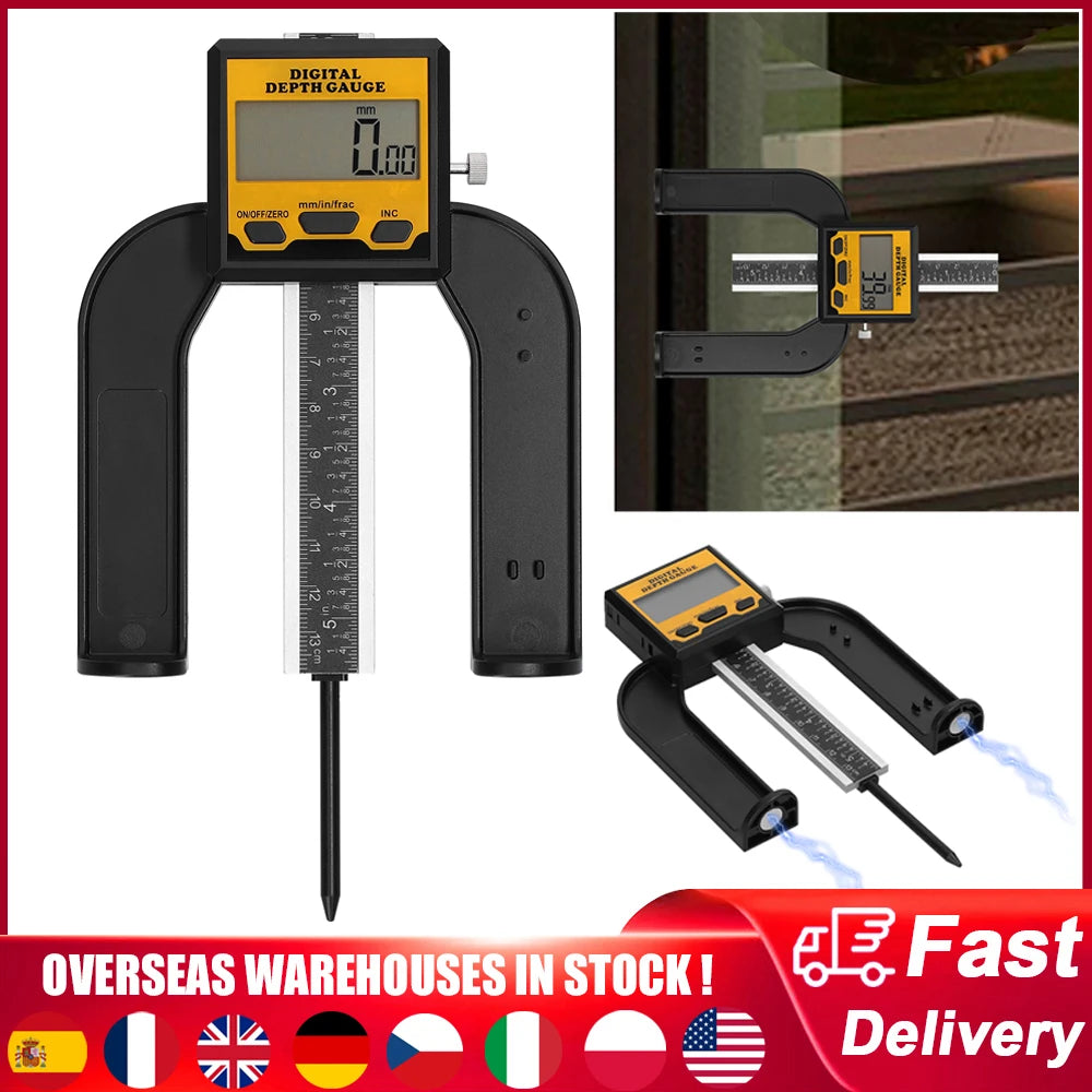 0-80mm Digital Depth Ruler Tablesaw Height Ruler with Magnetic Bottom 3 Units Vernier Caliper Woodworking Height Depth Gauge