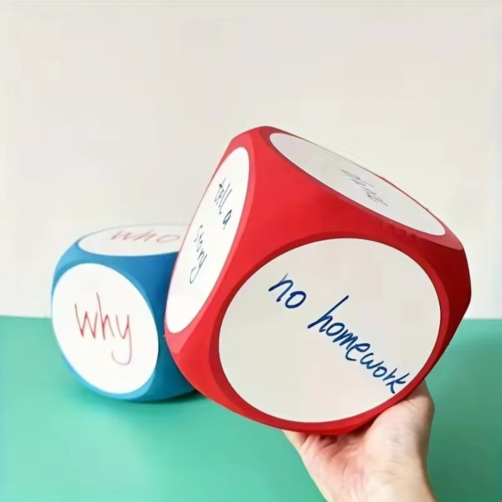New DIY Blank Dice Erasable Foam Blank Game Cubes Dry Erase Block Writable Playing Dice Kids Educational Toy Classroom Teaching
