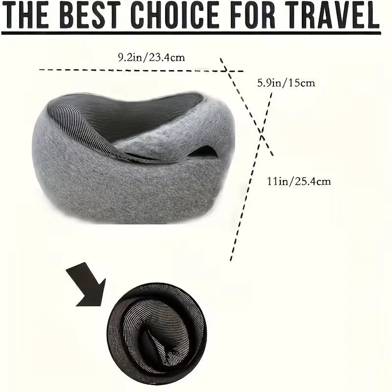 U-shaped Pillow for Airplanes 2026 Travel Neck Support Pillow Memory Foam Adjustable Noon Break Sleep Pillows Offices and Cars