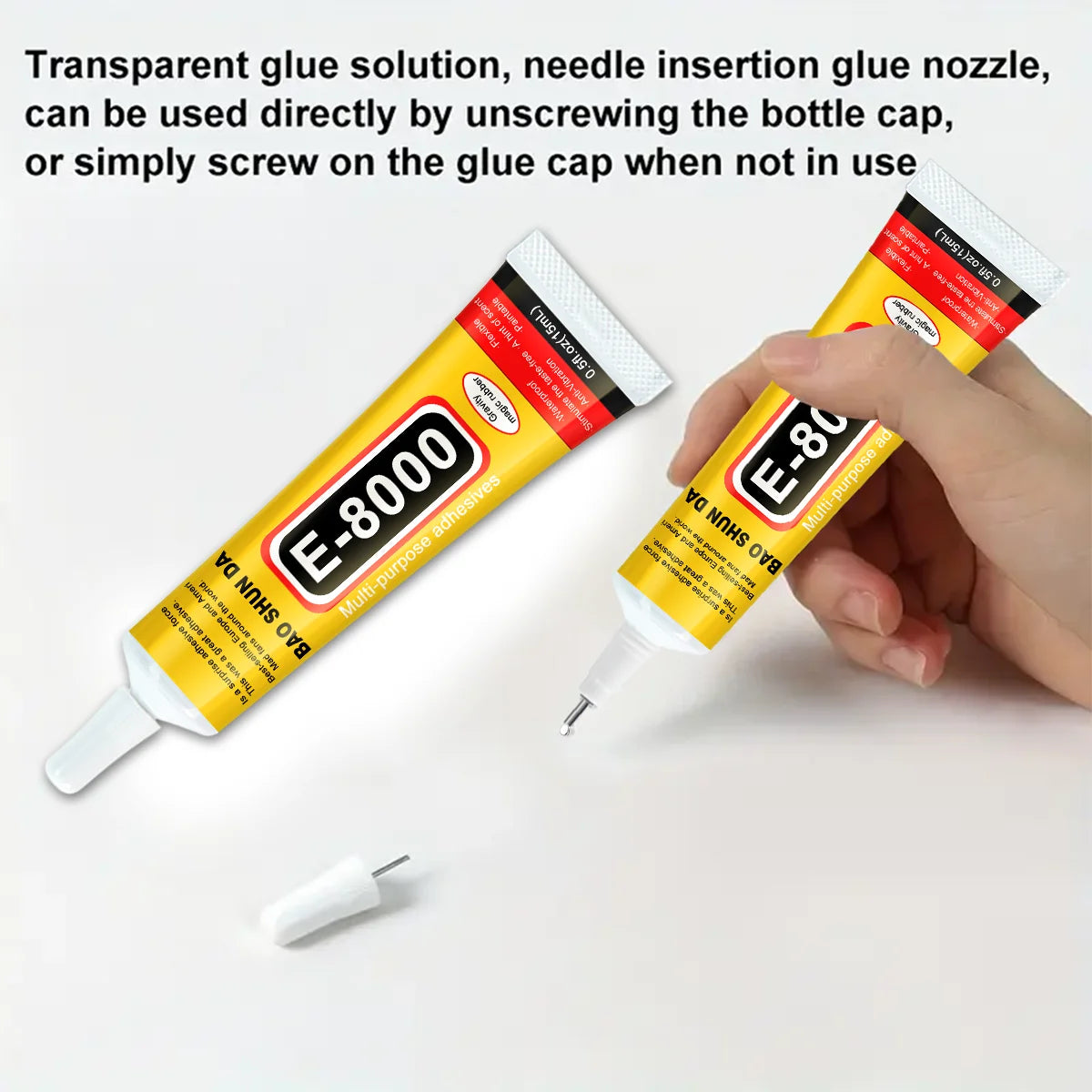 E-8000 15ML Transparent Phone Screen Repair Glue E8000 Universal Glass Plastic DIY Adhesive With Precision Applicator Ela