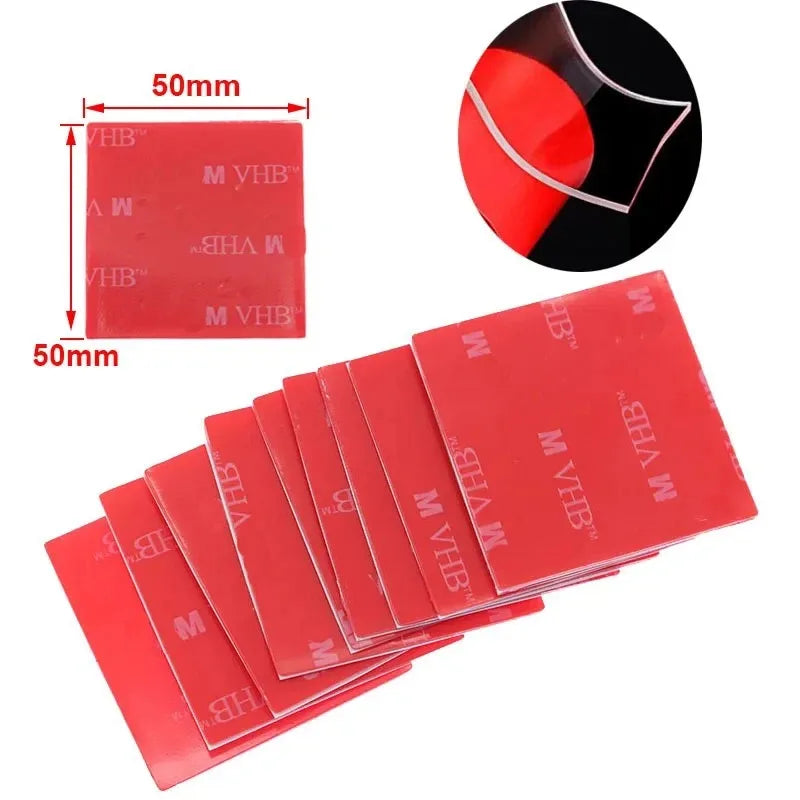 10pcs VHB Transparent Strong Double-sided Adhesive Fixed Ultra-thin Traceless High Temperature Resistant Car Etc Adhesive Sheet