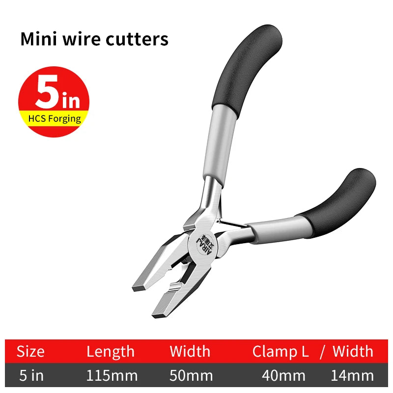 Mini Pointed Toothless Flat Mouth Extended Needle Mouth Oblique Mouth Pliers Flat Mouth Wire Binding Pliers Set