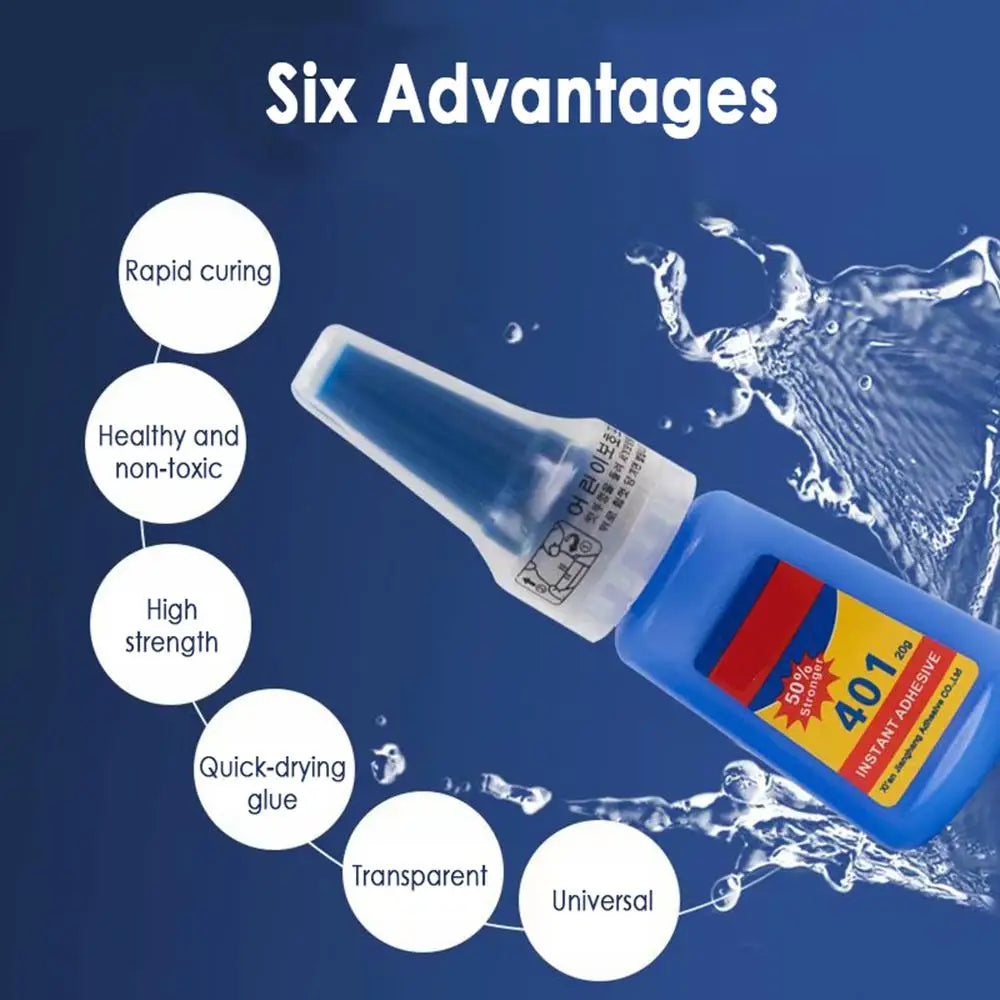 401 Glue Instant Fast Adhesive 20ML Bottle Stronger Super Glue Multi-Purpose Fix HOT Super Strong Liquid Colorless Adhesive Glue