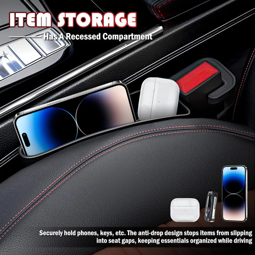 2Pcs Short Car Seat Gap Filler Seat Crevice Storage Box Bag Between Seats Console Organizer Decoration Interior Auto Accessories