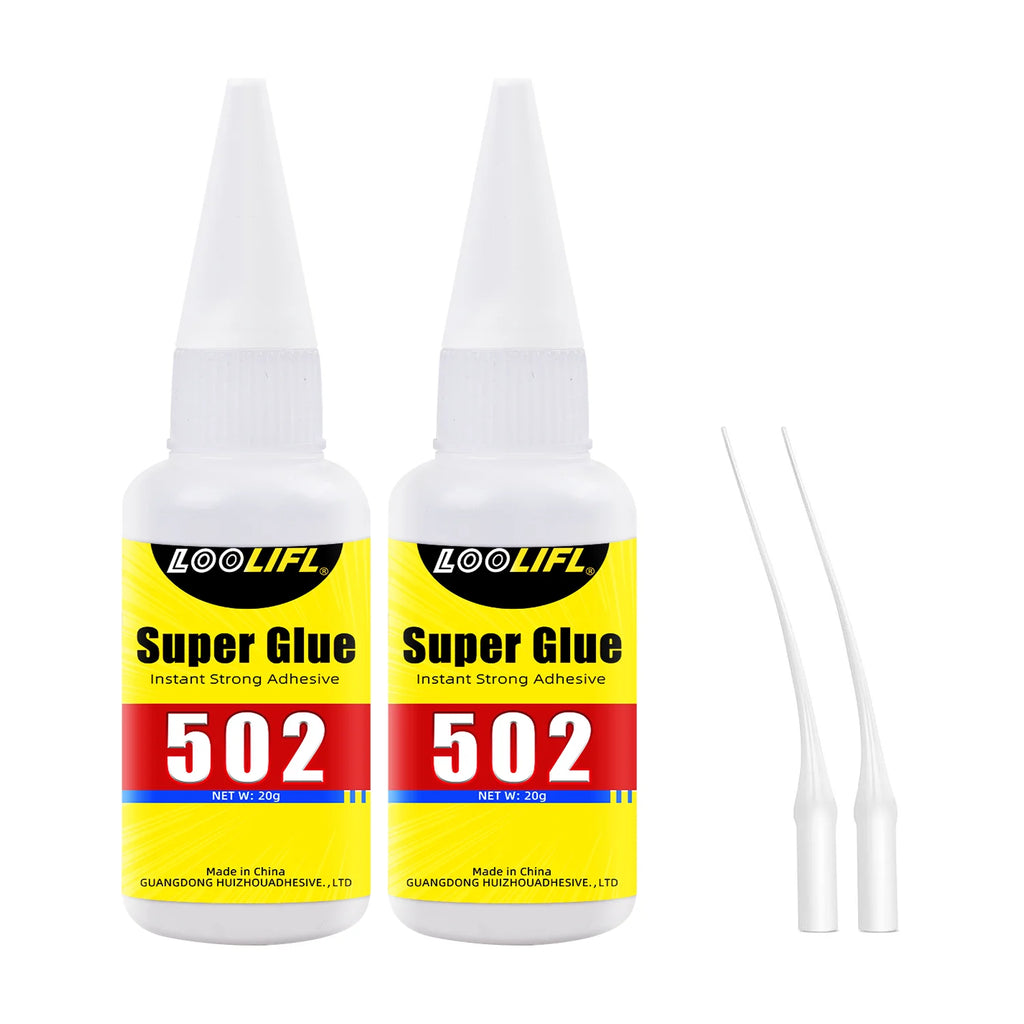 Loolifl 502 Super Glue 20g Cyanoacrylate Adhesive Household Quick Dry Waterproof Glue for Daily Repair DIY Craft Multi-Purpose