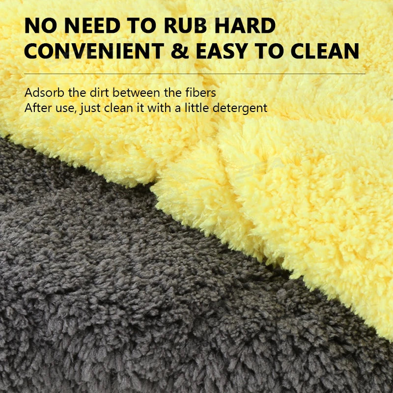 SEAMETAL Thicken 800GSM Car Washing Towel Ultra Soft Scratch-Free Cleaning Towel 2-Sided High Abosorbent Drying Cloth Clean Rag