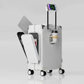 New-style three-opening multifunctional front-opening suitcase, 20-inch PC material with double side pockets, large-capacity tra