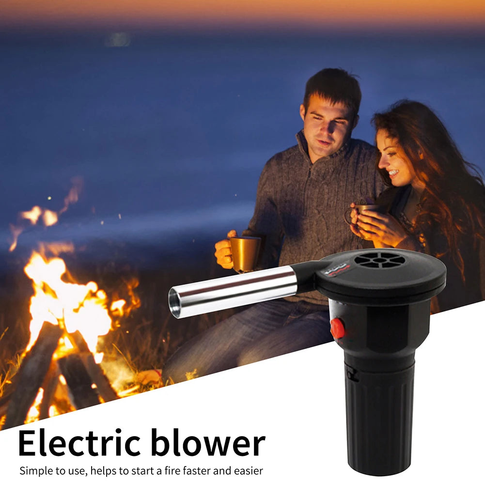 BBQ Fan Air Blower Handheld Outdoor Fan Air Blower Grill Accessories Aluminum Alloy Kitchen Tool for Picnic Camping Cooking