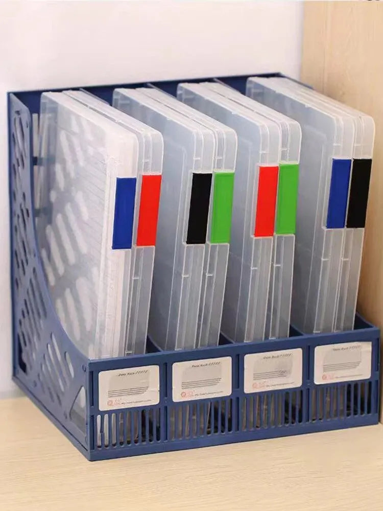 1PC Transparent File Box A4 Plastic PP File Box For School Students Multi-layer Portable Double-layer Data File Subject Classifi