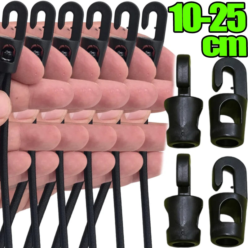 Shock Bungee Cord Gear Strap Tactical Elastic Fix Trekking Pole Anti-slip Paracord Alternative Heavy Duty Water Bottle Map Keys