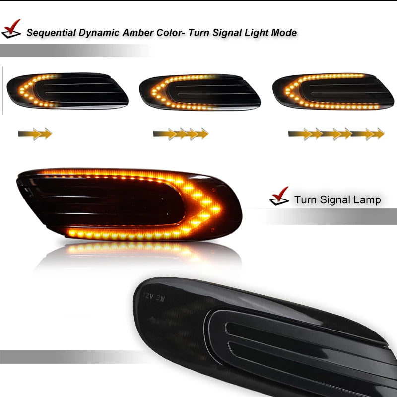 For Mini Cooper F56 F57 Dynamic Led Side Repeater Indicator Lights For Mini Cooper F55 Flowing Side Marker Signal Lamps Lights